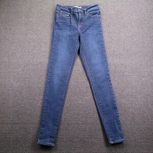 LEVIS 721 Jeans Size 27 High Rise Super Skinny Medium Wash Denim 26x29‎